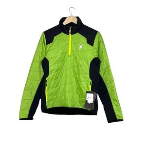 NWT Spyder Men’s Glissade Half Zip Green Jacket